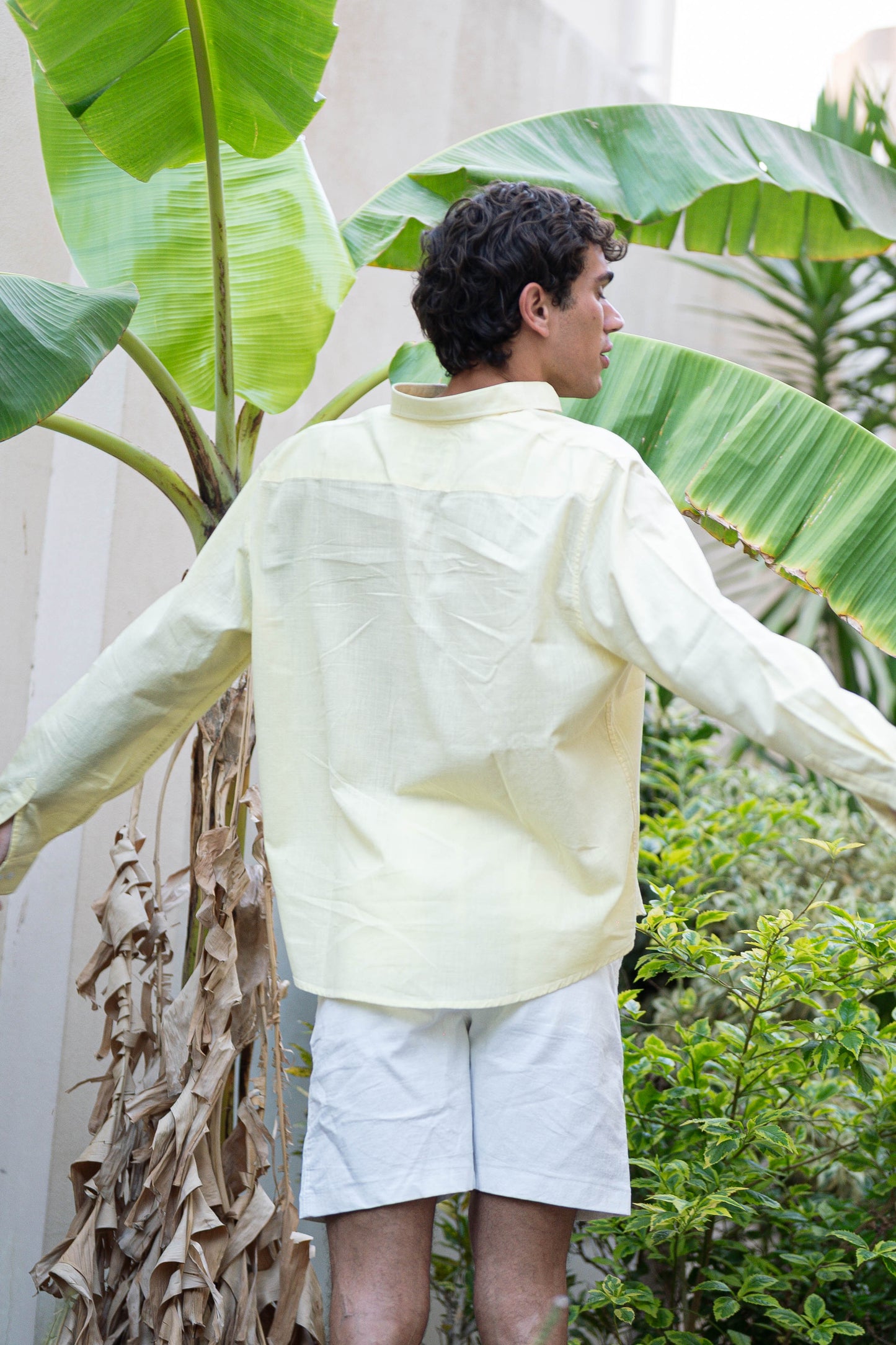 Yellow Long Sleeve Linen Shirt