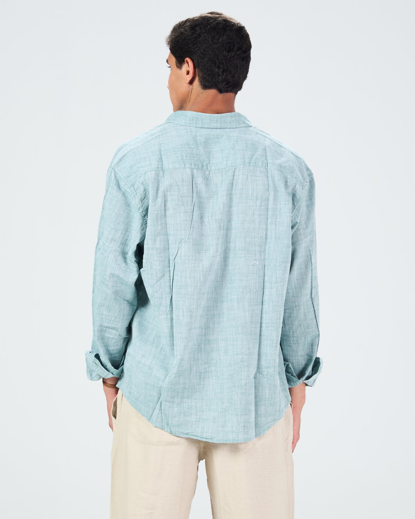 Turquoise Linen Shirt