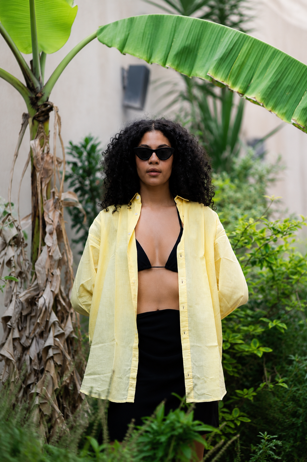 Light Yellow Long Sleeve Linen Shirt