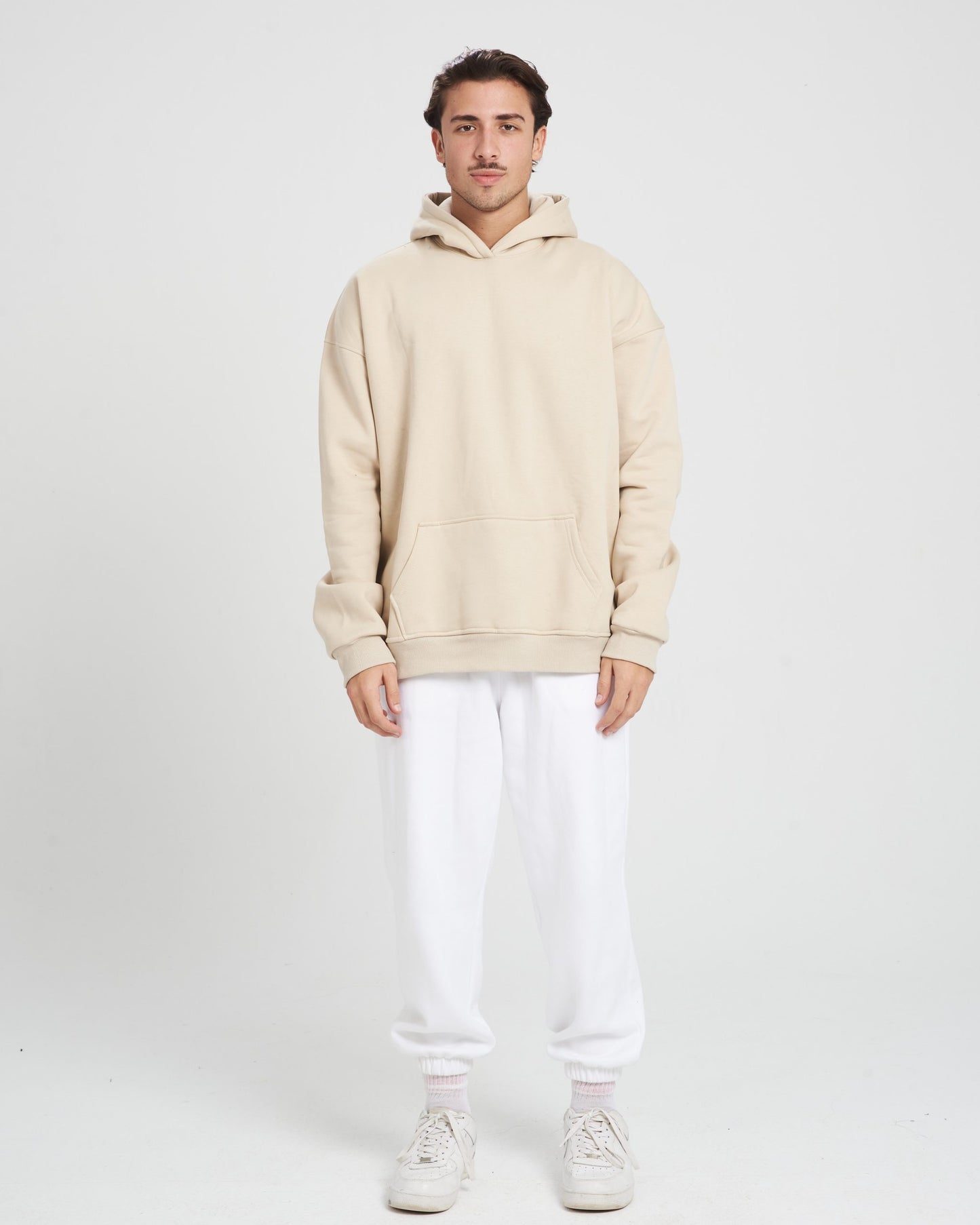 Beige oversized unisex hoodie