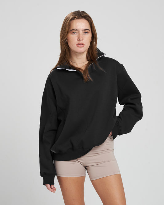 Black " exclusive edition" quarter zip unisex sweatshirt