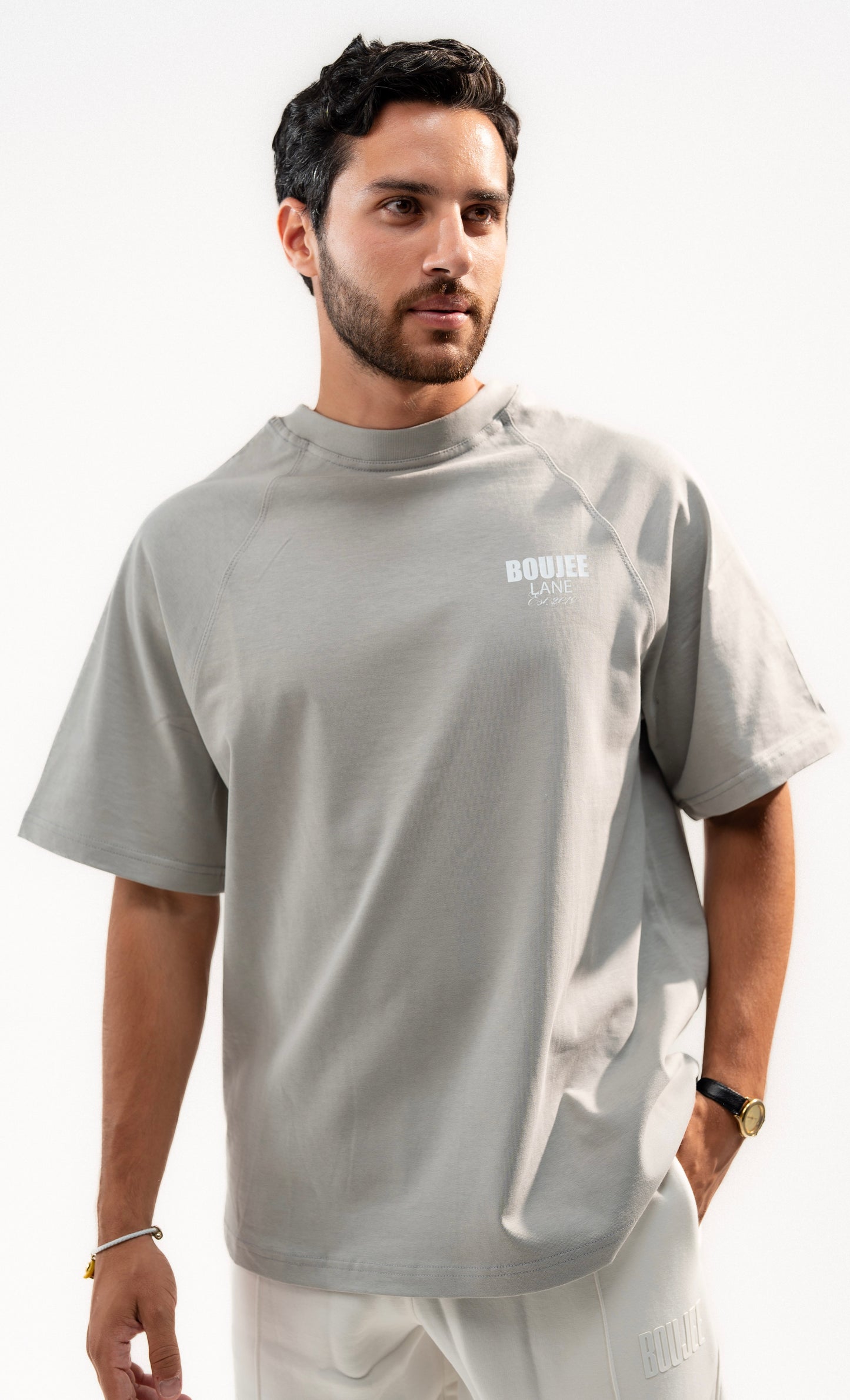 Grey Boujee Boxy Fit Statement Tee