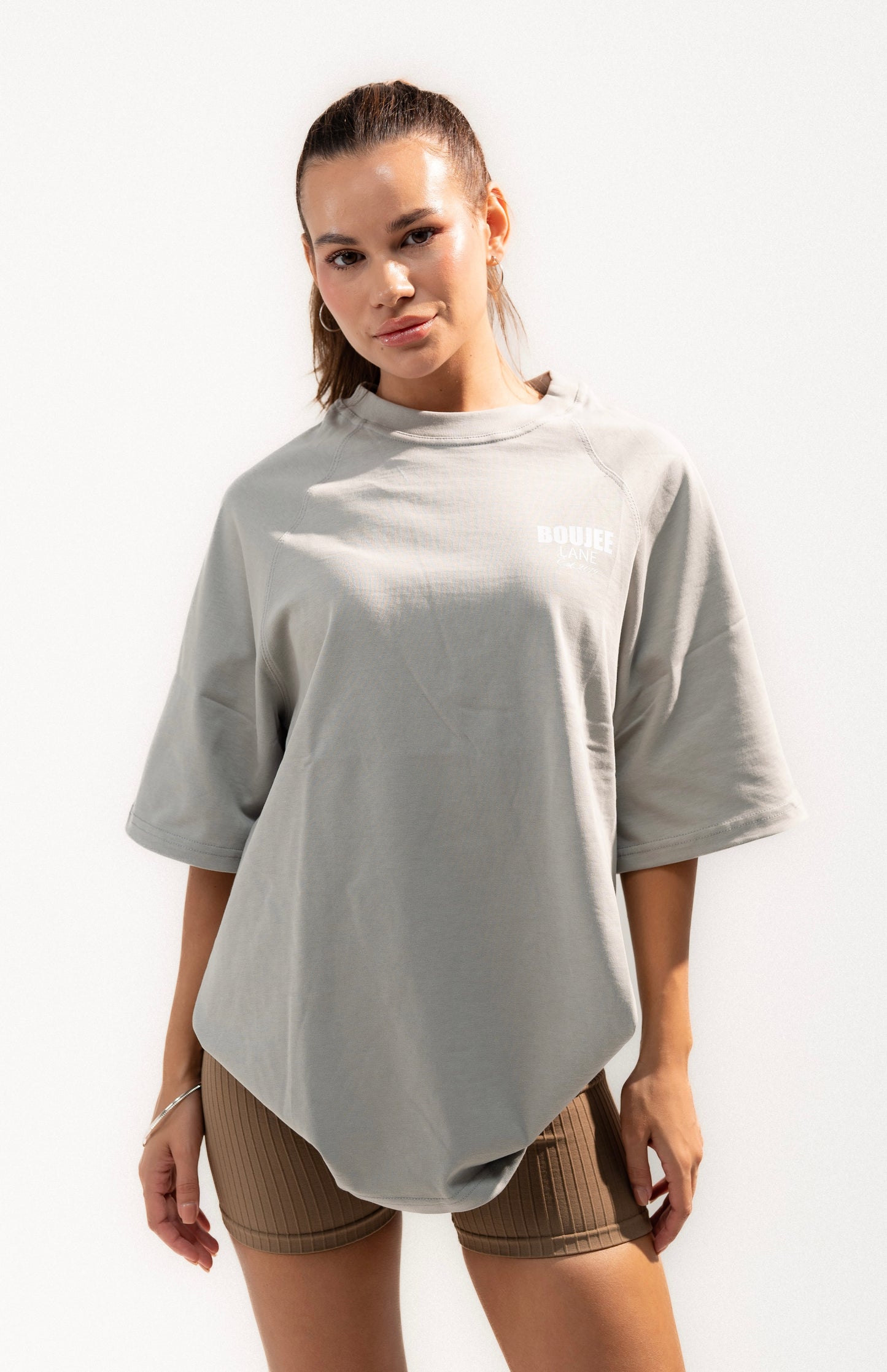 Grey Boujee Boxy Fit Statement Tee