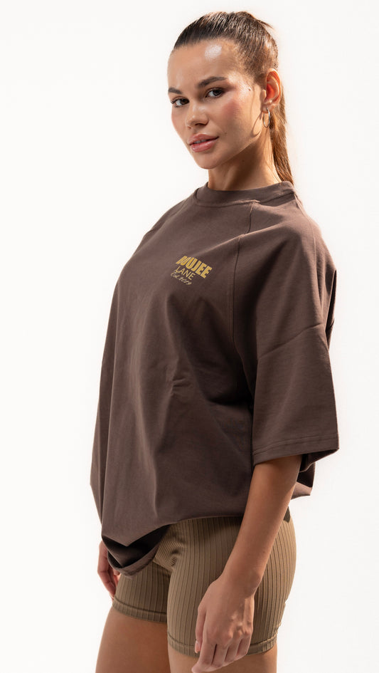 Brown Boujee Boxy Fit Statement Tee