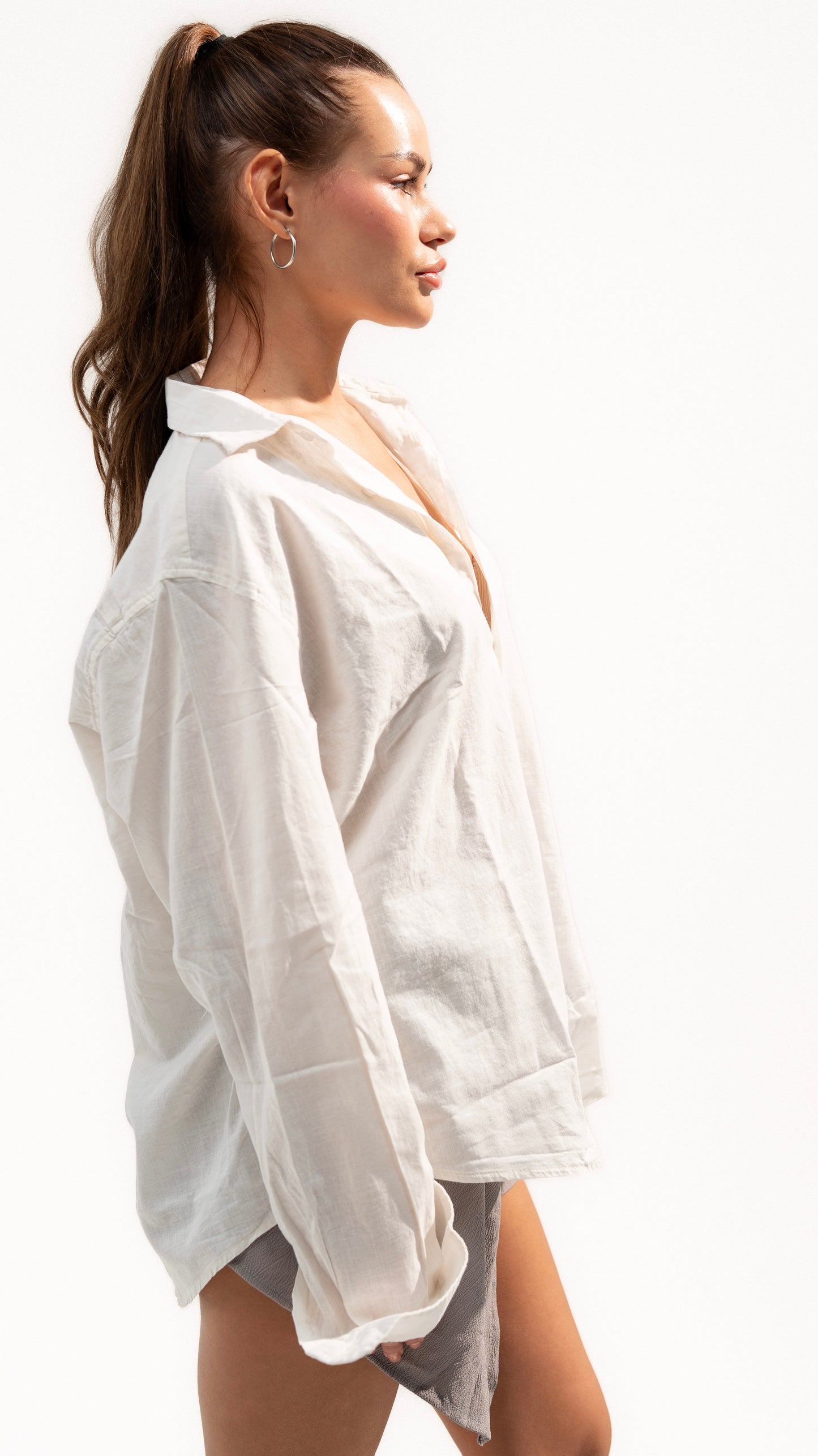 White Long Sleeve Linen Shirt