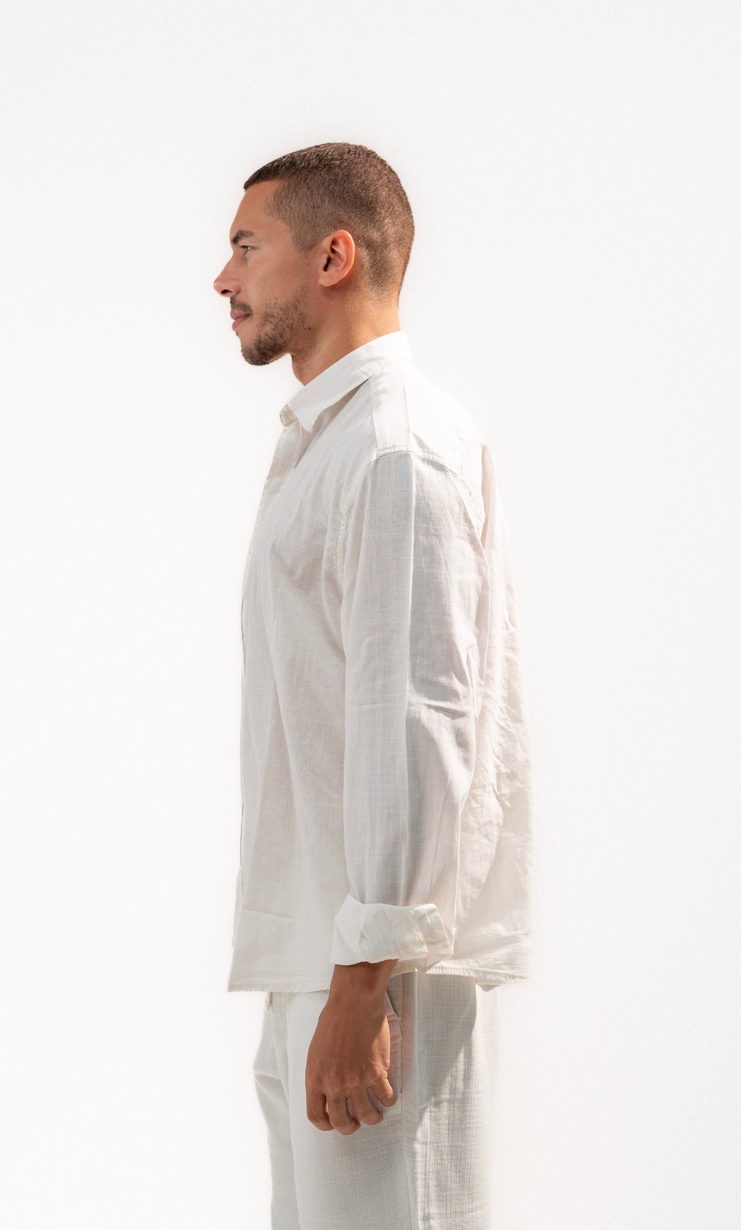 White Long Sleeve Linen Shirt