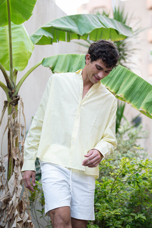Yellow Long Sleeve Linen Shirt