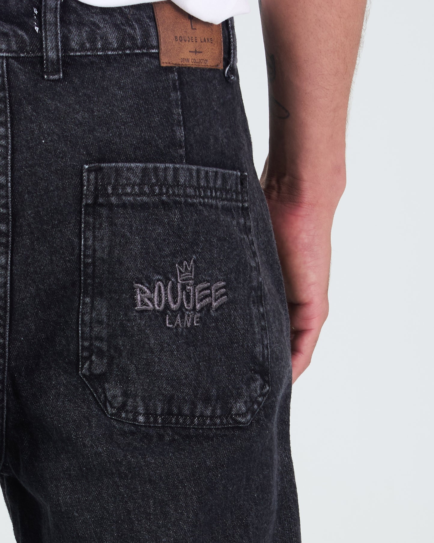 Black Cargo Denim Jeans