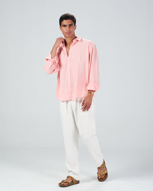 Peach Linen Shirt