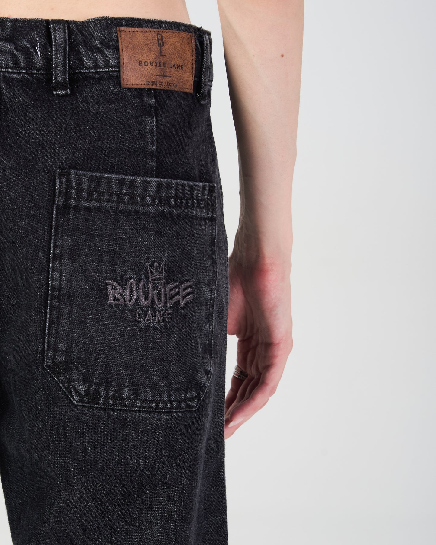 Black Cargo Denim Jeans